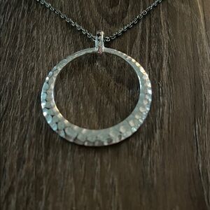 Elegant Silver Circle Pendant Necklace